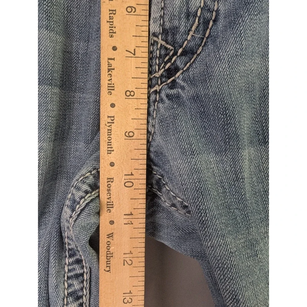 Silver Jeans Zac Mens 34x32 Light Wash Relaxed Fit Distressed Western‎